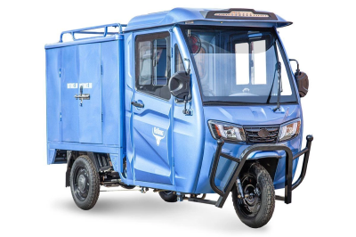 Грузовой электротрицикл Rutrike КАРГО Кабина Дуал синий