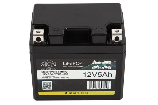 Аккумулятор для мототехники SKN LiFePO4 YTX5L-BS (12V/5Ah/80A)