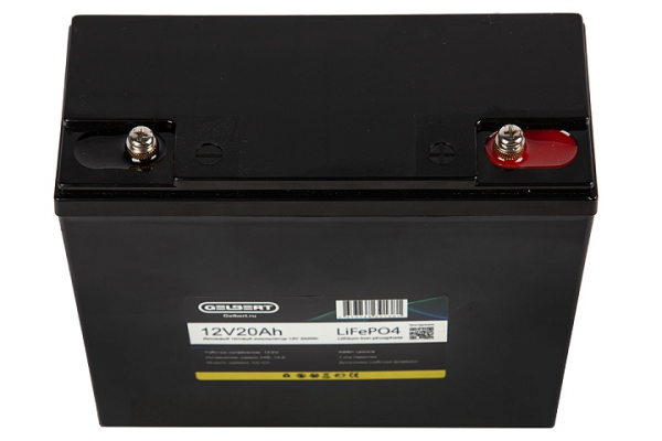 Литиевый тяговый аккумулятор Gelbert LiFePO4 (12V/20Ah/20A/240Wh)