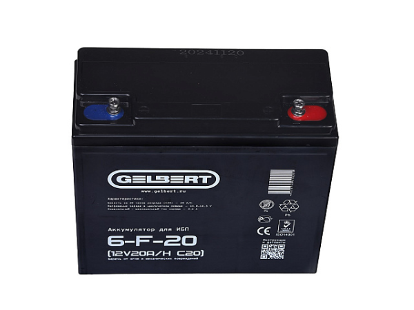 Аккумулятор для ИБП Gelbert 6-F-20 (12V20A/H C20)