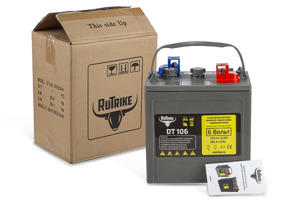 Тяговый WET аккумулятор Rutrike DT106 (T-105) 6V155A/H C3